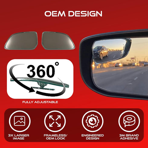 Utopicar Convex Blind Spot Mirrors 2 Pack - OEM Car Side Mirror Blindspot Eliminator Automotive Exterior Accessories - Adjustable Blind Spot Mirro...