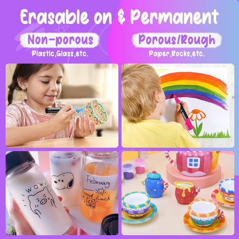 Lenski Chalk Markers, Art Supplies for Kids, 16 Chalkboard Markers, Washable Markers, Liquid Chalk Markers for Glass, Chalk Markers for Chalkboard...