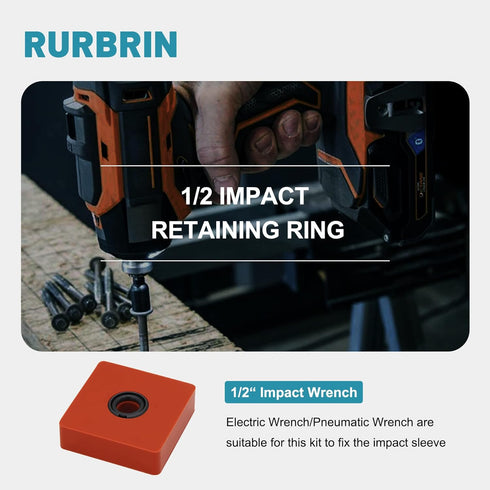20 Sets 1/2" Impact Wrench Retaining Rings with O-Ring, Compatible with Electric/Pneumatic Wrench, Including Retainer Ring Anvil Install Tool...