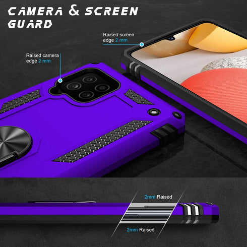 MERRO for Galaxy A42 5G Case with Screen Protector,Military Grade Shockproof Protective Phone Cover Pass 16ft Drop Test with Magnetic Kickstand an...