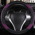Leather Car Steering Wheel Cover, Non-Slip Car Wheel Cover Protector Breathable Microfiber Leather Universal Fit for Most Cars (Purple-2)...