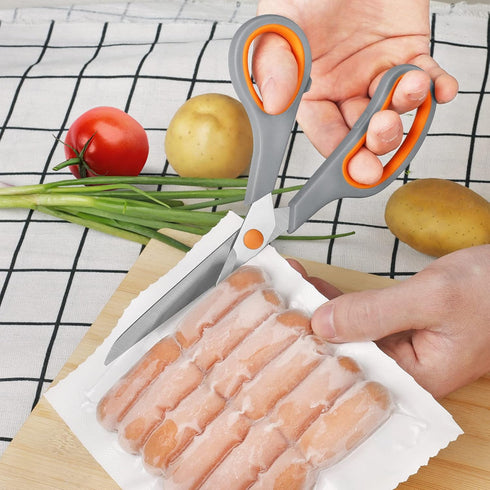 Kitchen Scissors Set, Knife-Grade Stainless Steel, TPR Comfortable Handle All Purpose Scissors, Include One Poultry Shears and Four Different Size...