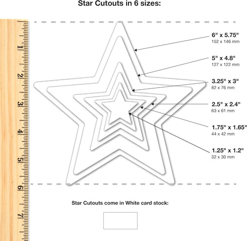 240 Pieces Star Cutouts, 2-Sided US Made Card Stock Punch Out White Stars for Bulletin Boards, Classroom Decor, Back to School DIY Craft Projects,...