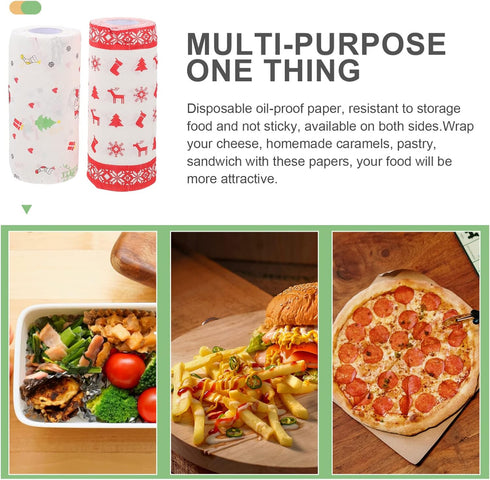 BESTonZON Christmas Kitchen Paper Christmas Paper Hand Towels Kitchen Paper Rolls Oil Cleaning Paper Towels: 2 Rolls...