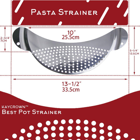 Best Utensils Pan Pot Spaghetti Strainer Premium Stainless Steel Pasta Kitchen Strainer Vegetables Colander & Drainer - Fits All Pots Up To 10 Inc...