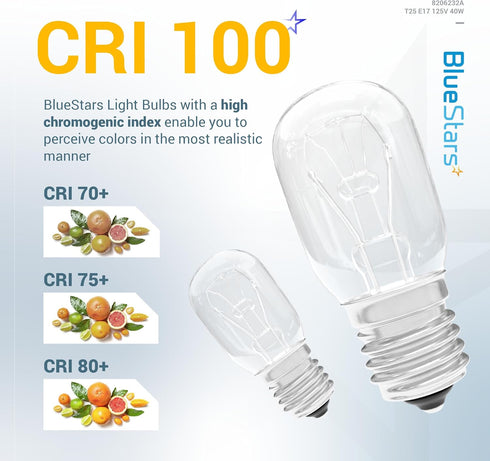 BlueStars 8206232A Microwave Oven Light Bulb 40W 125V E17 Base, Compatible with Whirlpool Under Hood Microwave Bulb, Lava Lamp, Salt Lamp Bulbs, R...