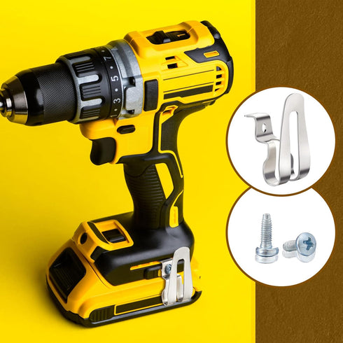 12 Pieces Belt Clip Hook Stainless Steel Impact Belt Clip Replacement Impact Driver Hook with Screws for Hammer Drill Tools...