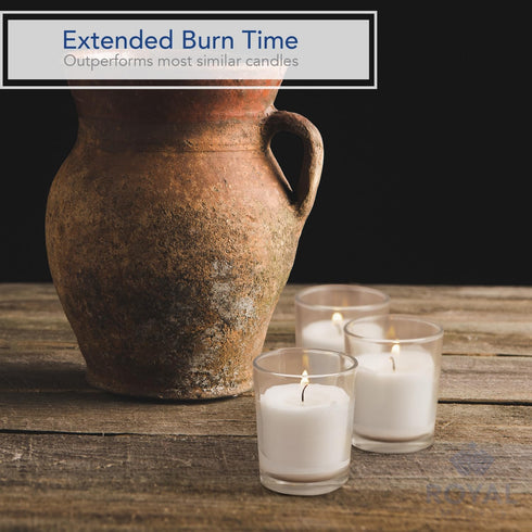 Royal Imports Unscented Clear Glass Votive Candles, Long 12 Hour Burn Time, for Home, Spa, Wedding, Birthday, Holiday, Restaurant, Party, Birthday...