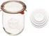 Weck - Large Glass Jars for Sourdough - Starter Jar with Glass Lid - Tulip Jar with Wide Mouth - Weck Jars 1 Liter Includes (Keep Fresh Cover)...