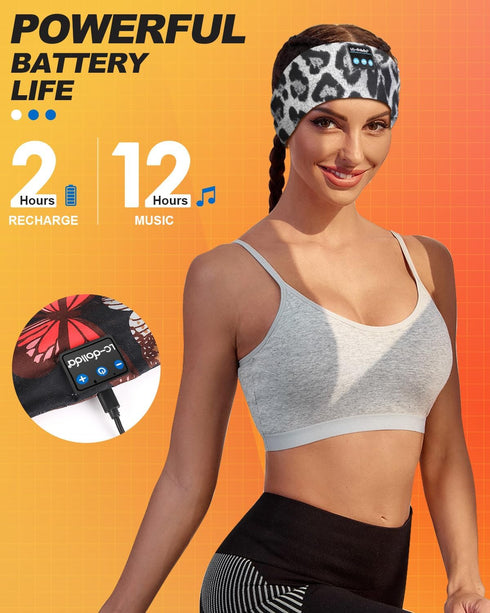 LC-dolida Sleep Headphones Bluetooth Headband, Cozy Wireless Headphones Headband, Sleep Mask with Bluetooth Thin HD Stereo Speakers Perfect for Si...