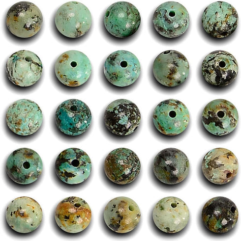 200pcs 4mm African Turquoise Loose Beads for Jewelry Making, Natural Semi Precious Beads Round Smooth Gemstones Spacer Beads Charms for Necklaces ...