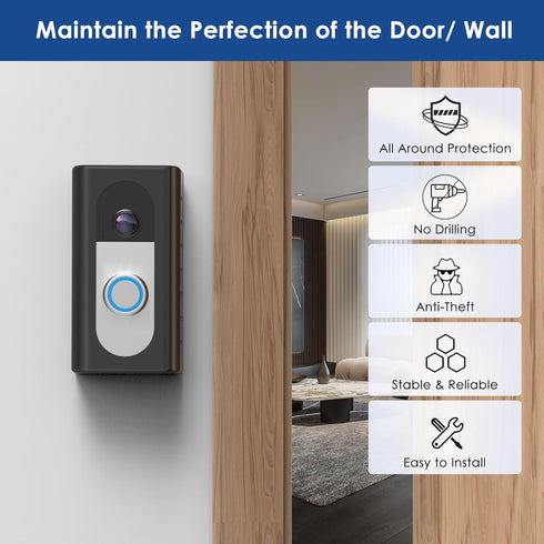 KIMILAR 2024 Upgrade No Drill Adhesive Video Doorbell Mount Compatible with Ring/Blink Wireless Video Doorbell, Anti-theft Mounting Bracket Access...