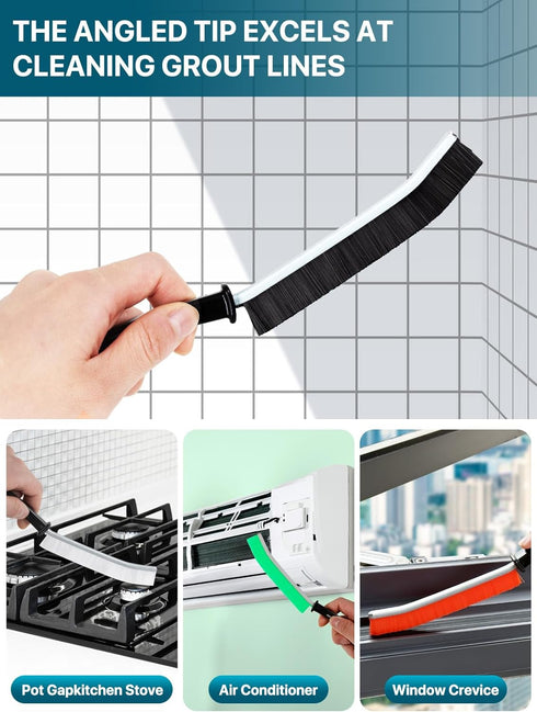 Premium 6Pcs Colorful Hard Bristle Crevice Cleaning Brushes, Multifunctional Crevice Cleaning Tools, Designed for Cleaning Narrow Spaces, Suitable...