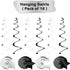 KatchOn, Black and Silver Star Hanging Swirls- Pack of 32 | Black and Silver Party Decorations | Birthday Party Decorations, Star decor for party ...