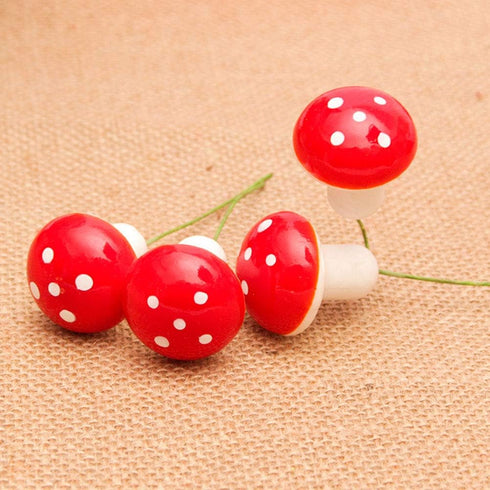 BESTOYARD 12PCS Mini Foam Mushroom Miniature Figurines for Garden Ornament Flower Pots Bonsai Micro Landscape Decor (Red)...