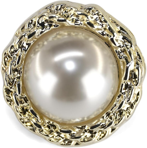 Swirl Flower Shape Faux Pearl Sewing Shank Buttons 20 Pcs - 20mm, 3/4"...