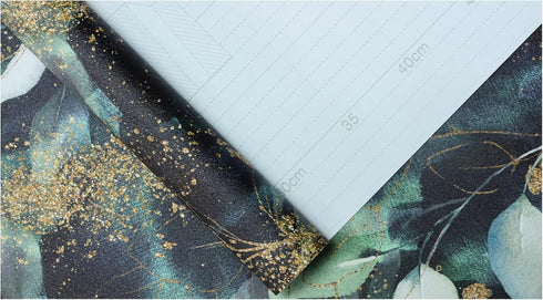 HAOKHOME 93208 Boho Peel and Stick Wallpaper Leaves Branch Removable Black/Green/Matte Gold Vinyl Self Adhesive Mural for Bedroom 17.7in x 6.5ft...