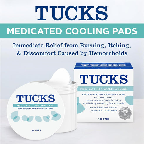 TUCKS Medicated Cooling Pads, 200 Count - Witch Hazel Pads for Sensitive Areas, Cleanse and Protect from Irritation...