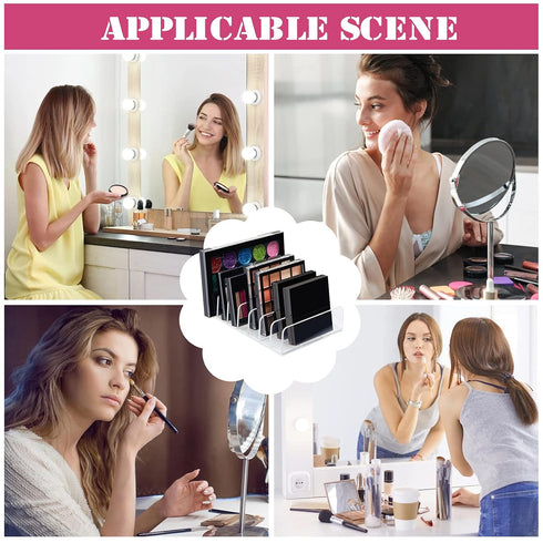 Eyeshadow Palette Organizer,Acrylic Clear Makeup Palette Organizer for Bathroom Countertops,Vanities,7 Sectons Makeup Pllet Organizer,Cosmetics St...