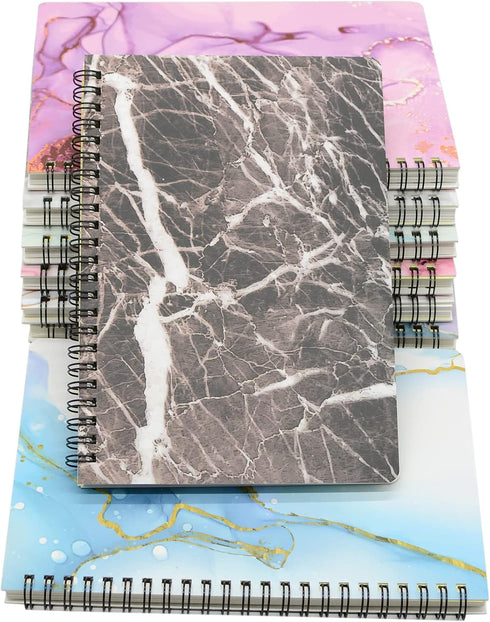 Yansanido Spiral Notebook, 8 Pcs A5 Marble Design Thick Hardcover 7mm College Ruled 80 Sheets -160 Pages Journals for Study and Notes (8 Style A5)...
