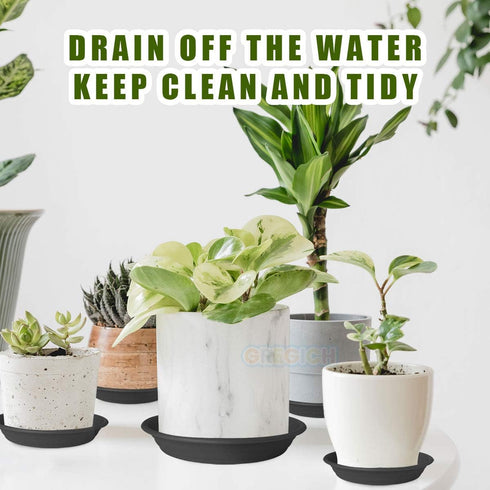 Plastic Plant Saucer 5.8" (4.5" at Base), 6 Pack Singe Size, Thick 6 8 10 12 inch Plant Water Catcher Tray for Indoors Potted Plant Drainage Drip ...