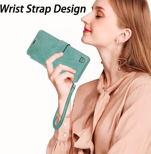 VANAVAGY Compatible for Google Pixel 7 Wallet Case,RFID Block Flip Leather Phone Cover with Wrist Supports Wireless Charging with Credit Card Hold...