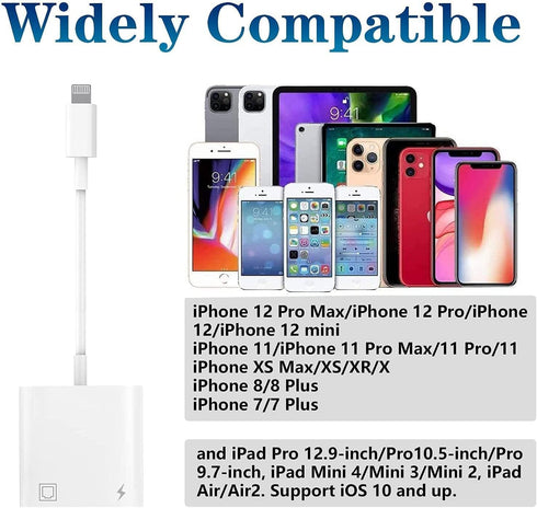 ?Apple MFi Certified? Lightning to Ethernet Adapter, 2 in 1 Rj45 Ethernet LAN Network Adapter, iPhone Ethernet Cable with Charge Port Compatible w...