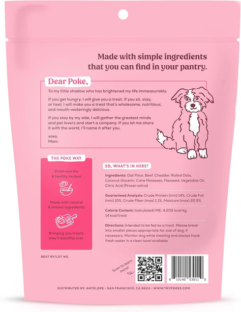 Poke's More Cheez Please Treats for Dogs, Limited Ingredient & Natural Dog Treats, Wheat-Free & Made in The USA, Beef & Cheese Soft & Chewy Treats...