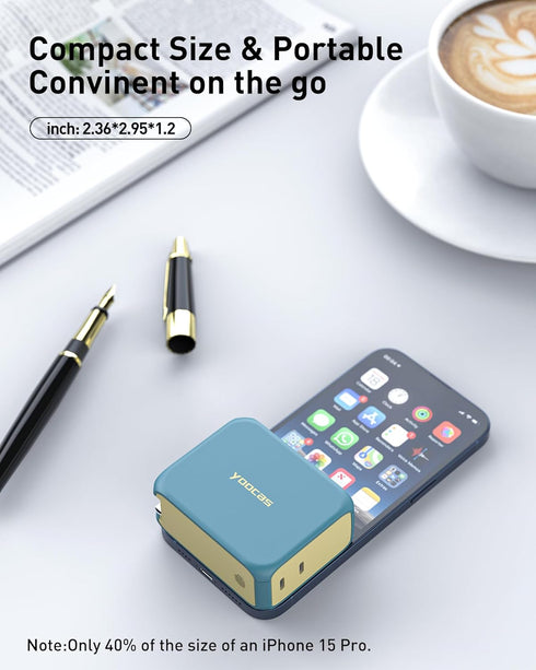 Power Bank, 2in1 Hybrid Charger-5000mAh 20W Portable Charger with 45W GaN Charger-USB C Dual Ports for MacBook, Dell, Samsung, iPhone, iPad, Switc...
