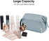 Narwey Large Women Makeup Bag Wide-open Make up Bag Travel Cosmetic Organizer Toiletry Bag for Cosmetics Toiletries Accessories (Greyish Blue)...