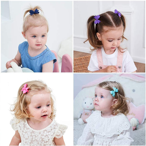 Hair Clips for Girls - 80PCS Fully Lined Tiny Alligator Bows in Pairs for Infants and Toddlers...