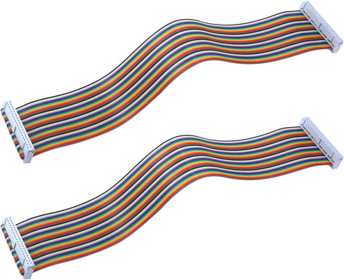 Antrader 1ft 40 Pin F/F Connector USB ASP ISP JTAG AVR Wire IDC Flat Rainbow Ribbon Data Cable 2.54mm 2 Pieces...