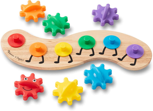 Melissa & Doug Rainbow Caterpillar Gear Toy With 6 Interchangeable Gears - For Toddlers And Babies...
