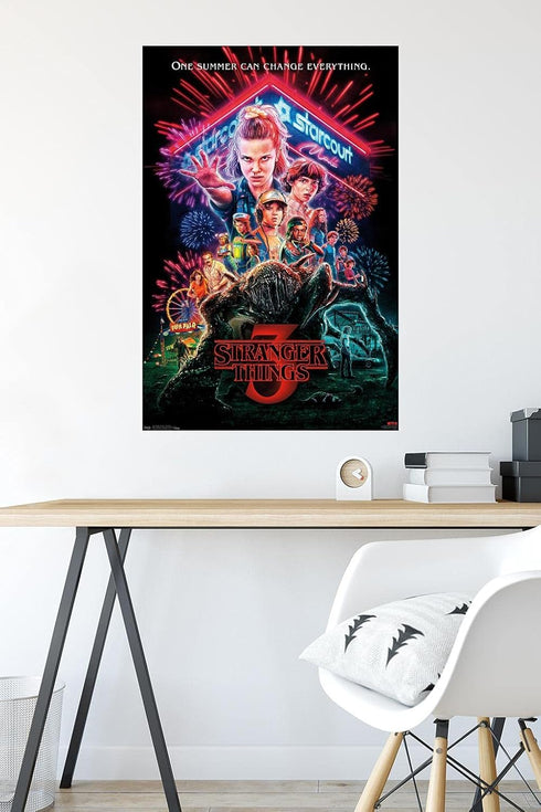 Trends International Netflix Stranger Things: Season 3 - One Sheet Wall Poster, 22.375" x 34", Poster & Mount Bundle...