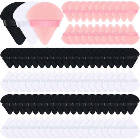 100 Pcs Powder Puff Face Soft Makeup Puff Triangle Powder Puffs for Loose Powder Mineral Powder Body Powder Velour Cosmetic Foundation Wet Dry Spo...