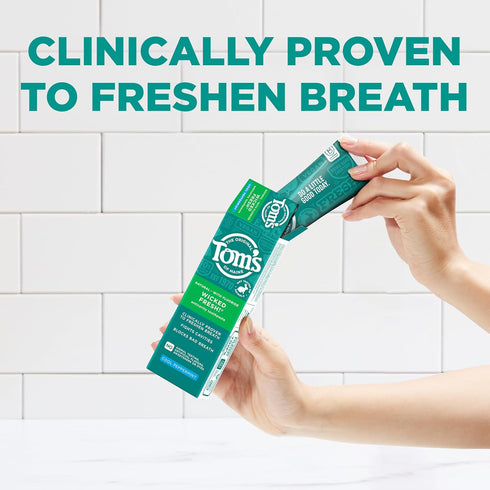 Tom's of Maine Wicked Fresh! Natural Fluoride Anticavity Toothpaste, Cool Peppermint, 3 Pack, 4.0oz...