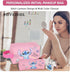 Stitch Stuff Travel Cosmetic Bag + Double Sided Cosmetic Mirror + a makeup brush bag, Large Capacity PU Travel Toilet Bag Makeup Accessories Organ...