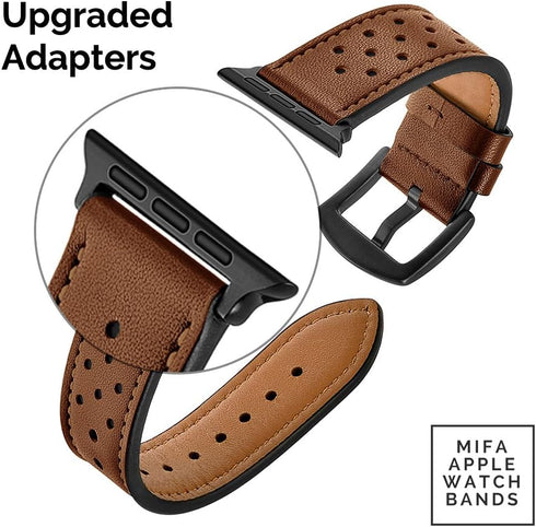 Mifa Leather Band Made for Apple Watch 10 42mm 9 8 7 41mm 6 SE 5 4 40mm 38mm iwatch Series 1 2 3 Nike Sports Replacement Strap Bands Dressy Classi...