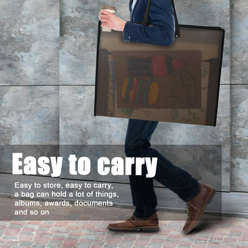 Art Bag Art Portfolio Bags (17.3 * 13.8inches) Storage Books for Art Portfolio Folder, Posters Storage Bag with Zipper and Handle Mesh Folder Orga...