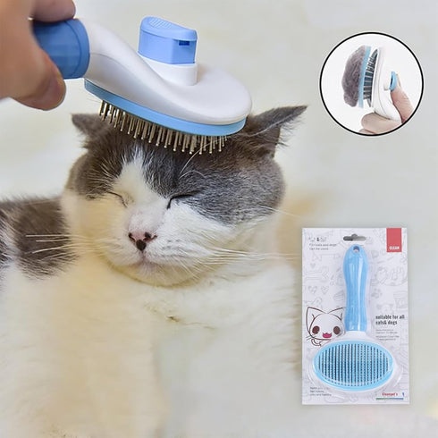 Dog brush, cat brush, Dog Brush for Shedding, self-cleaning pet brush, removes loose hair and tangles, promotes blood circulation, pet accessory, ...