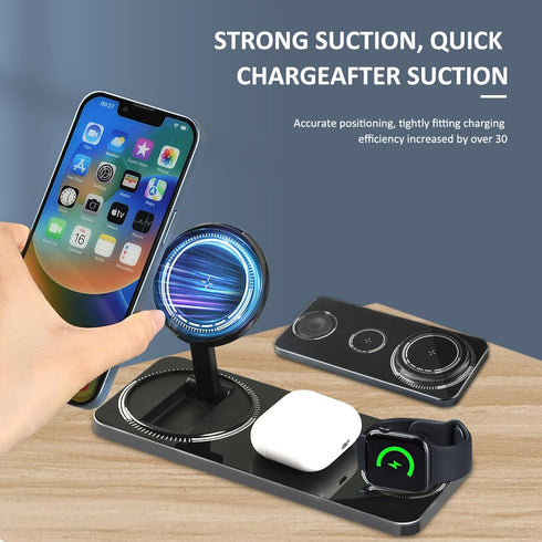 Wireless Charger, Suitable for iPhone 12/13/14/Pro/Pro Max Three in one Charging Station, Wired Charger, and Wireless Charging Watch...