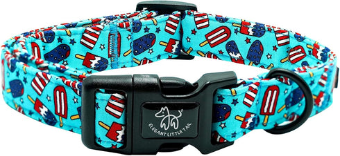 Elegant little tail Independence Day Dog Collar, Holiday Pet Collar Patriotic Durable Dog Collar Cotton Soft Pet Gift Plastic Buckle Adjustable Do...