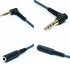 50cm(1.5ft) Right Angle 4 Pole 3.5mm 1/8 inch Male to 4 Pole 3.5mm 1/8 inch Female Stereo Audio Headphone Earphone Extension Cable Adapter Cord Ta...