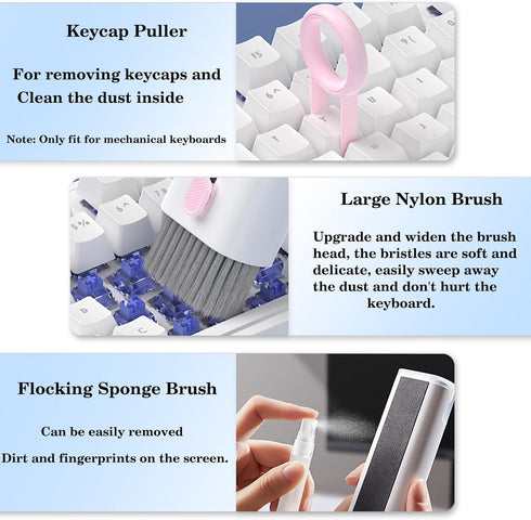 7-in-1 Keyboard Cleaner Kit, Cleaning Tool for Airpods Headphones,Keyboard Earbuds Case & Computer, Deep Cleaning Kit with Screen for Airpods 1/2/...