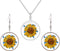 Multi-Colored Pressed Daisy & Queen Anne's Lace Flowers 1.14" Round Circle Drop Dangle Hook Earrings, 7 Colors...
