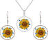 Multi-Colored Pressed Daisy & Queen Anne's Lace Flowers 1.14" Round Circle Drop Dangle Hook Earrings, 7 Colors...