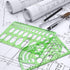 11 Piece Geometric Drawing Template Measuring Ruler, Transparent Green Plastic Ruler with Portable Plastic Bag for, for Studying, Designing and Bu...