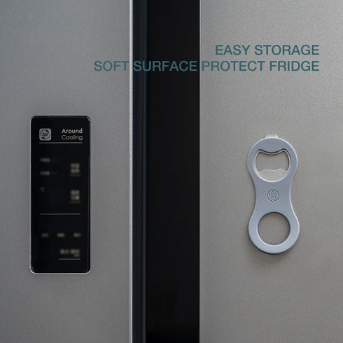 2 in 1 Magnetic Beer Bottle Opener for Refrigerator and RV with Cap Catcher, Soft Touch Silicone Surface Protect Fridge, Pop Can Soda Can Opener f...