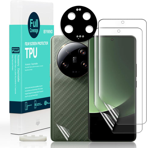 Ibywind Screen Protector for Xiaomi 13 Ultra 5G(6.73") 2 Pack+1 Pack Camera Len Protector+1 Back Film,Flexible TPU Film,HD Clear,Case Friendly,Bub...