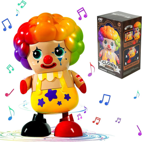 Toddler & Baby Dancing Clown Toys, Early Learning Educational Musical Light up Baby Toddler Toys, Babies Toddler Infant Crawling Walking Toy for 3...